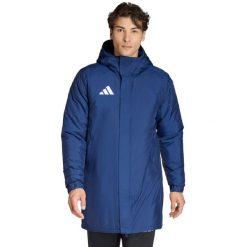 Kurtka Entrada26 Stadium. Niebieskie bluzy męskie Adidas, bez wzorów, z poliesteru, klasyczne, bez kaptura. Za 282.99 zł.