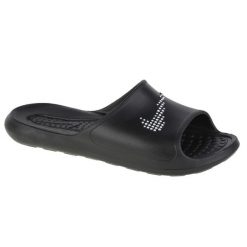 Klapki basenowe damskie Nike Victori One Slide. Czarne klapki damskie Nike, bez wzorów, z materiału, bez obcasa. Za 259.00 zł.