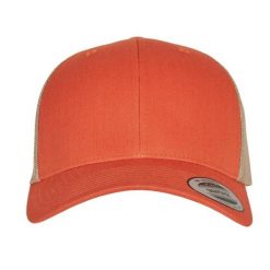 Dwukolorowa Czapka Trucker Retro. Brązowe czapki i kapelusze damskie FLEXFIT, bez wzorów, retro. Za 64.99 zł.