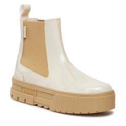Sztyblety Puma. Białe botki damskie Puma, bez obcasa, na płaskiej podeszwie, bez zapięcia. Za 549.99 zł.