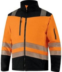 Delta Plus Ostrzegawcza kurtka Softshell wodoodporna 2w1 odpinane rękawy odblaski dobra widzialność żółta pomarańczowa damska - Pomarańczowo fluo-czar. Brązowe kurtki damskie DELTA PLUS, xl, bez wzorów, z softshellu, bez kaptura. Za 289.84 zł.