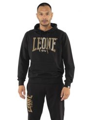 Leone Stripe Gold męska bawełniana bluza z kapturem bez zabrudzeń. Czarne bluzy męskie LEONE 1947 APPAREL, m, bez wzorów, z bawełny, z kapturem, na fitness i siłownię. Za 303.12 zł.