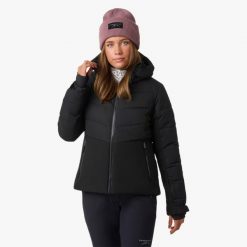 Kurtka narciarska kobieca Swedemount Vail Ski Jacket wodoodporna. Czarne kurtki damskie SWEDEMOUNT, na zimę, bez wzorów, bez kaptura, narciarskie. Za 447.00 zł.