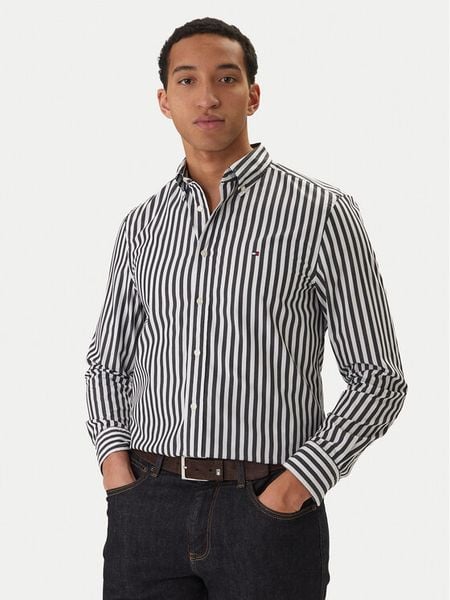 Tommy Hilfiger Koszula MW0MW42440 Czarny Regular Fit. Czarne koszule męskie Tommy Hilfiger, m, bez wzorów, z bawełny, bez kołnierzyka, bez ramiączek. Za 218.99 zł.