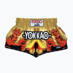 Spodenki treningowe męskie YOKKAO Tiger Family Muay Thai. Żółte krótkie spodenki sportowe męskie YOKKAO, l, bez wzorów, z materiału, na fitness i siłownię. Za 289.99 zł.