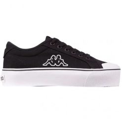 Buty Kappa Boron Low Pf czarno-białe 243162 1110 czarne. Czarne trampki i tenisówki damskie bez wzorów, klasyczne, bez zapięcia. Za 177.70 zł.