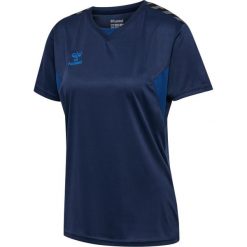 Damski jersey Hummel Authentic Pl. Niebieskie koszulki sportowe damskie Hummel, bez wzorów, z jersey, bez kołnierzyka, bez ramiączek, do piłki nożnej. Za 182.00 zł.
