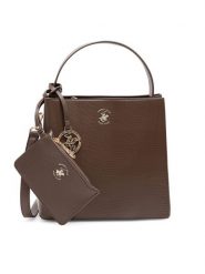 Beverly Hills Polo Club Torebka BHPC-W-04-A23 Brązowy. Brązowe torebki do ręki damskie Beverly Hills Polo Club, bez wzorów, z materiału, bez dodatków. Za 199.99 zł.