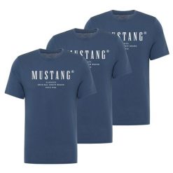 3PAK Męski T-Shirt Mustang Style Alex Dark Denim 1017329 5242. T-shirty męskie Mustang, m, bez wzorów, z denimu, bez kołnierzyka. W wyprzedaży za 119.99 zł.