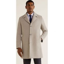 Mango Man - Płaszcz Rizoaren. Szare płaszcze męskie Mango Man, z materiału, klasyczne. Za 449.90 zł.