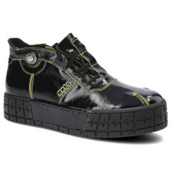 Czarne Sneakersy Simen Damskie Stylowe Obuwie. Czarne obuwie sportowe damskie Simen, z aplikacjami, ze skóry, eleganckie, bez obcasa, na platformie, bez zapięcia. Za 339.00 zł.