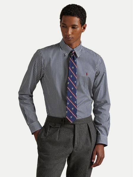 Polo Ralph Lauren Koszula 710929346022 Granatowy Custom Fit. Niebieskie koszule męskie Polo Ralph Lauren, l, bez wzorów, z bawełny, bez kołnierzyka, bez ramiączek. Za 588.99 zł.