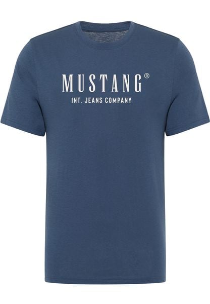 Męski T-Shirt Mustang Style Alex Dark Denim 1017990 5242. T-shirty męskie Mustang, m, bez wzorów, z denimu, bez kołnierzyka. Za 79.99 zł.