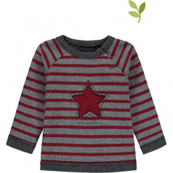 Bluza w kolorze szaro-czerwonym. Czerwone bluzy dla dziewczynek bellybutton, z aplikacjami, z bawełny. W wyprzedaży za 42.95 zł.