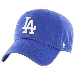 Czapka z daszkiem dla dorosłych 47 Brand MLB Los Angeles Dodgers 47 Clean Up Cap. Niebieskie czapki i kapelusze męskie 47 Brand, bez wzorów, z bawełny, sportowe. Za 186.50 zł.