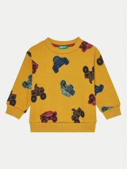 United Colors Of Benetton Bluza 3J4EG10GK Żółty Regular Fit. Żółte bluzy dla chłopców United Colors Of Benetton, bez wzorów, z bawełny, bez ramiączek, bez kaptura. Za 69.99 zł.