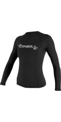 Koszulka ONEILL Women Basic Skins LS Rashguard Black M. Czarne koszulki sportowe damskie O'Neill, l, bez wzorów, z materiału, bez kołnierzyka, bez ramiączek, żeglarskie. Za 109.99 zł.