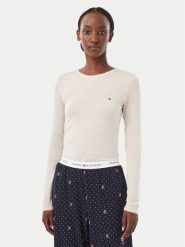 Tommy Hilfiger Bluzka UW0UW06611 Beżowy jasny Slim Fit. Brązowe bluzki damskie Tommy Hilfiger, s, bez wzorów, bez kołnierzyka, bez ramiączek. Za 209.99 zł.