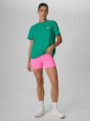 4F Legginsy krótkie dzianinowe damskie - różowe M. Czerwone legginsy damskie 4f, m, bez wzorów, z dzianiny, krótkie. W wyprzedaży za 39.99 zł.