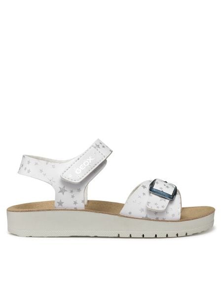 Geox Sandały J Sandal Costarei Gi J15EAB 00004 C1000 D Biały. Białe sandały dziewczęce Geox, ze skóry, bez zapięcia. Za 213.99 zł.