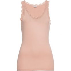 Top shirtowy z koronką bonprix pudrowy beż. Topy damskie marki bonprix. Za 24.99 zł.
