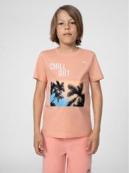 4F T-Shirt 4FJSS23TTSHM288 Różowy Regular Fit. Czerwone t-shirty dla chłopców 4f, bez wzorów, z bawełny, bez ramiączek. Za 39.99 zł.