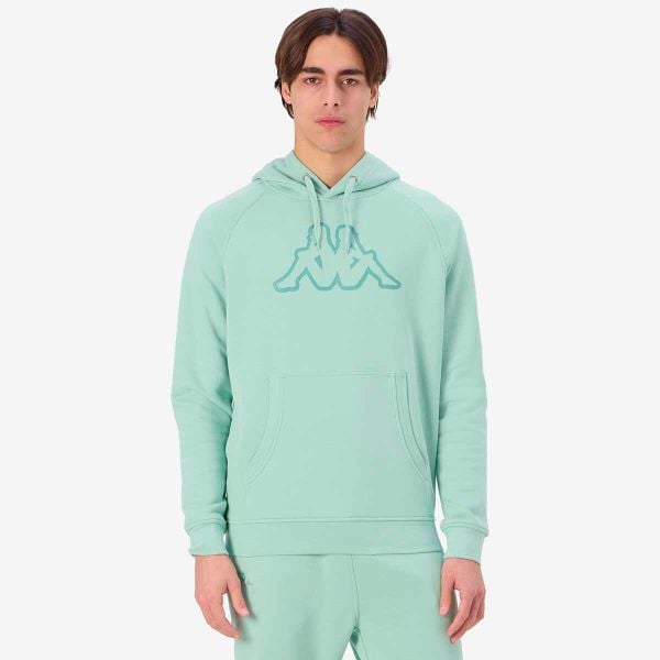 Bluza z kapturem Kappa Zaiver. Zielone bluzy męskie Kappa, m, bez wzorów, z bawełny, z kapturem. Za 278.50 zł.