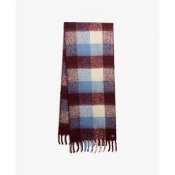 Szalik w kratę dla kobiet Superdry. Czerwone szaliki i chusty damskie Superdry., na zimę, z aplikacjami, eleganckie. Za 259.05 zł.