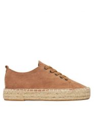 DeeZee Espadryle ZF230819 Brązowy. Brązowe espadryle damskie DeeZee, bez wzorów, z materiału, bez obcasa, bez zapięcia. Za 119.99 zł.