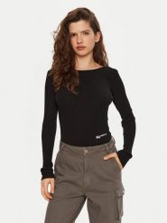 Karl Lagerfeld Jeans Body A1W18024 Czarny Slim Fit. Czarne bluzki damskie Karl Lagerfeld Jeans, xl, bez wzorów, z jeansu, bez kołnierzyka, bez ramiączek. Za 319.99 zł.