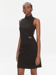 Hugo Sukienka codzienna Kirine 50508266 Czarny Slim Fit. Czarne sukienki damskie Hugo, na co dzień, bez wzorów, z syntetyku, bez kołnierzyka, bez ramiączek, proste. Za 959.00 zł.