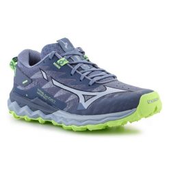 Buty do biegania Mizuno Wave Daichi J1GK227121 niebieskie. Niebieskie obuwie sportowe damskie bez wzorów, z gumy, do biegania, mizuno wave. Za 885.51 zł.