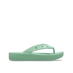 Japonki damskie Crocs Classic Platform. Zielone klapki damskie Crocs, bez wzorów, z materiału, bez obcasa. Za 245.00 zł.