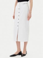 KARL LAGERFELD Spódnica jeansowa A2W12020 Biały Regular Fit. Białe spódnice damskie KARL LAGERFELD, xs, bez wzorów, z bawełny. Za 479.99 zł.