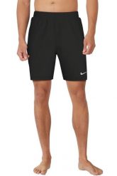 Szorty kąpielowe męskie Nike Essential 7" Volley. Czarne krótkie spodenki sportowe męskie Nike, m, bez wzorów, z materiału, żeglarskie. Za 137.99 zł.