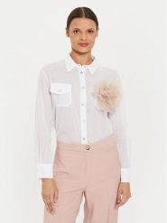 ViCOLO Koszula TB2710 Biały Regular Fit. Białe bluzki damskie ViCOLO, bez wzorów, z bawełny, bez kołnierzyka, bez ramiączek. Za 339.99 zł.
