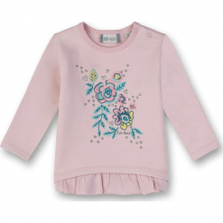 Bluza w kolorze jasnoróżowym. Czerwone bluzy dla dziewczynek Eat ants, z aplikacjami. W wyprzedaży za 72.95 zł.