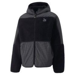 Kurtka z kapturem Puma Sherpa. Czarne kurtki męskie Puma, xs, bez wzorów, z materiału, z kapturem. Za 396.20 zł.