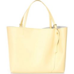 Skórzana torebka w kolorze żółtym - 45 x 40 x 18 cm. Torebki shopper damskie Stylowe torebki, ze skóry. W wyprzedaży za 300.95 zł.