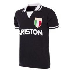 Koszulka retro piłkarska dla dorosłych - Juventus 1986-87 Gość - Czarna. Czarne koszulki sportowe męskie COPA FOOTBALL, m, bez wzorów, bez kołnierzyka, bez ramiączek, do piłki nożnej. Za 339.19 zł.
