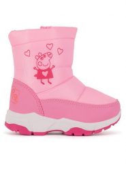 Peppa Pig Śniegowce CM-AW24-336PP Różowy. Czerwone buty zimowe dziewczęce Peppa Pig, z materiału, bez zapięcia. Za 99.99 zł.