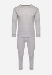 Jasnoszara Piżama Komplet Bluza i Kalesony Delwinea. Szare bluzy męskie Born2be, l, bez wzorów, z bawełny, bez ramiączek, długie. Za 59.99 zł.