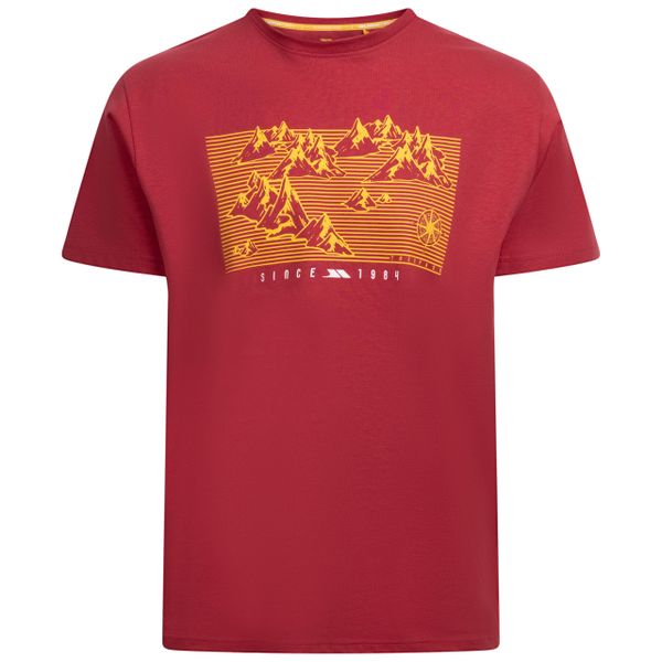 T-shirt Trespass Manny. Czerwone t-shirty męskie Trespass, l, bez wzorów, z bawełny, klasyczne, bez kołnierzyka. Za 124.50 zł.