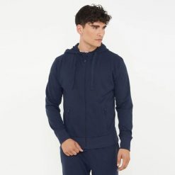 Męska Bluza ZIPPY Niebieska. Niebieskie bluzy męskie Legea, m, bez wzorów, z bawełny, z kapturem. Za 108.00 zł.