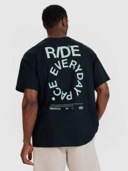 T-shirt oversize z nadrukiem męski 4F 4FWSS25TTSHM1979. Czarne t-shirty męskie 4f, m, bez wzorów, z bawełny, klasyczne, bez kołnierzyka. Za 45.99 zł.