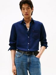 Tommy Hilfiger koszula casual Mężczyźni Regular Fit Bawełna niebieski, M. Niebieskie koszule męskie Tommy Hilfiger, m, bez wzorów, z bawełny, casualowe, bez kołnierzyka, bez ramiączek. Za 279.95 zł.
