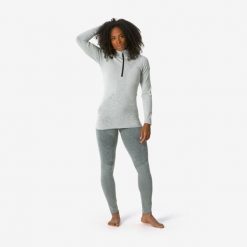 Legginsy termoaktywne narciarskie damskie Quechua BL 900 wool seamless. Szare bielizna termoaktywna damska QUECHUA, l, bez wzorów, z elastanu, bez ramiączek, długie. Za 219.99 zł.