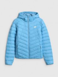 4F Kurtka z wypełnieniem syntetycznym damska - niebieska XL. Niebieskie kurtki sportowe damskie 4f, xl, bez wzorów, z materiału, bez kaptura. Za 269.99 zł.
