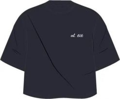 Bjorn_borg STUDIO OVERSIZED CROPPED T-SHIRT - NIGHT SKY. Niebieskie t-shirty damskie Björn Borg, s, bez wzorów, bez kołnierzyka. Za 268.00 zł.