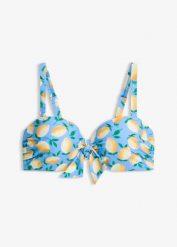 Biustonosz bikini balkonetka z odpinanymi ramiączkami. Niebieskie bikini damskie bonprix, bez wzorów. Za 114.99 zł.